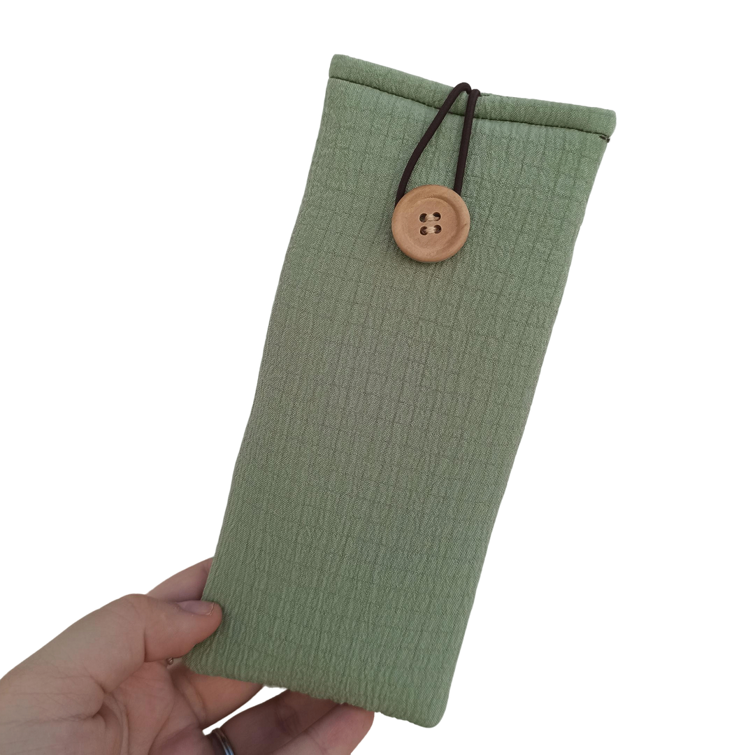 FUNDA GAFAS VERDE LISA